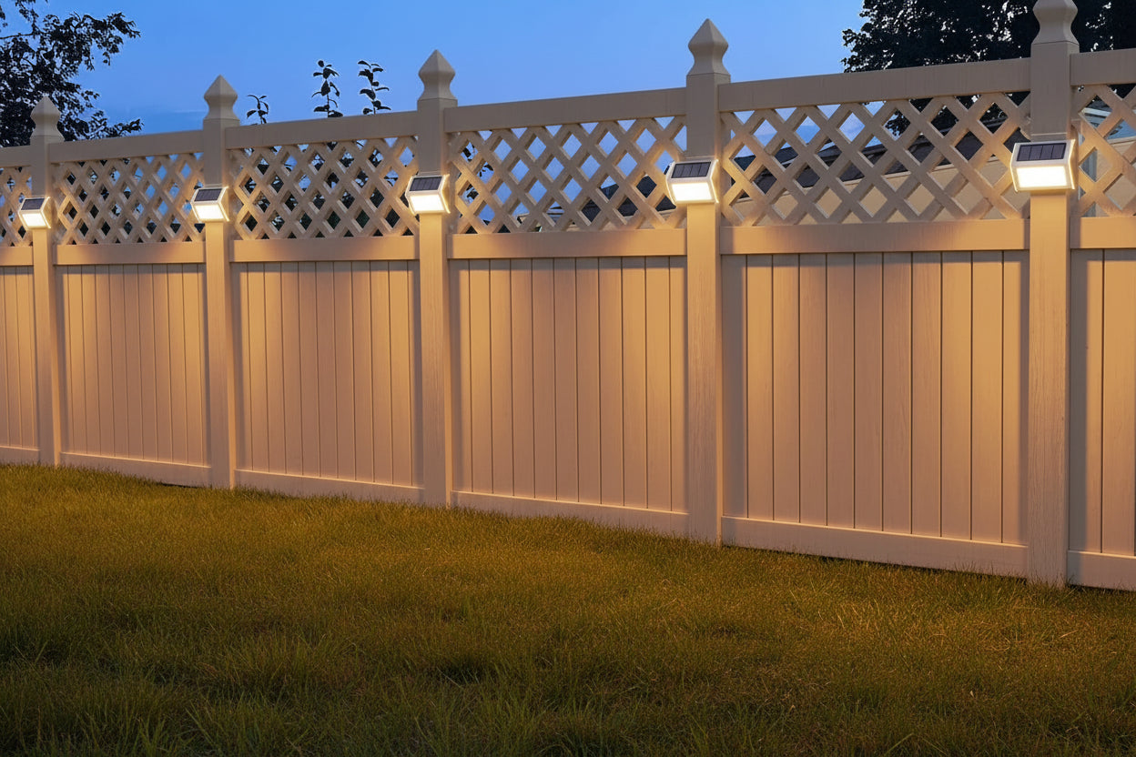 Solar Fence Lights (8-Pack) - Warm White, Waterproof Deck & Railing Lights