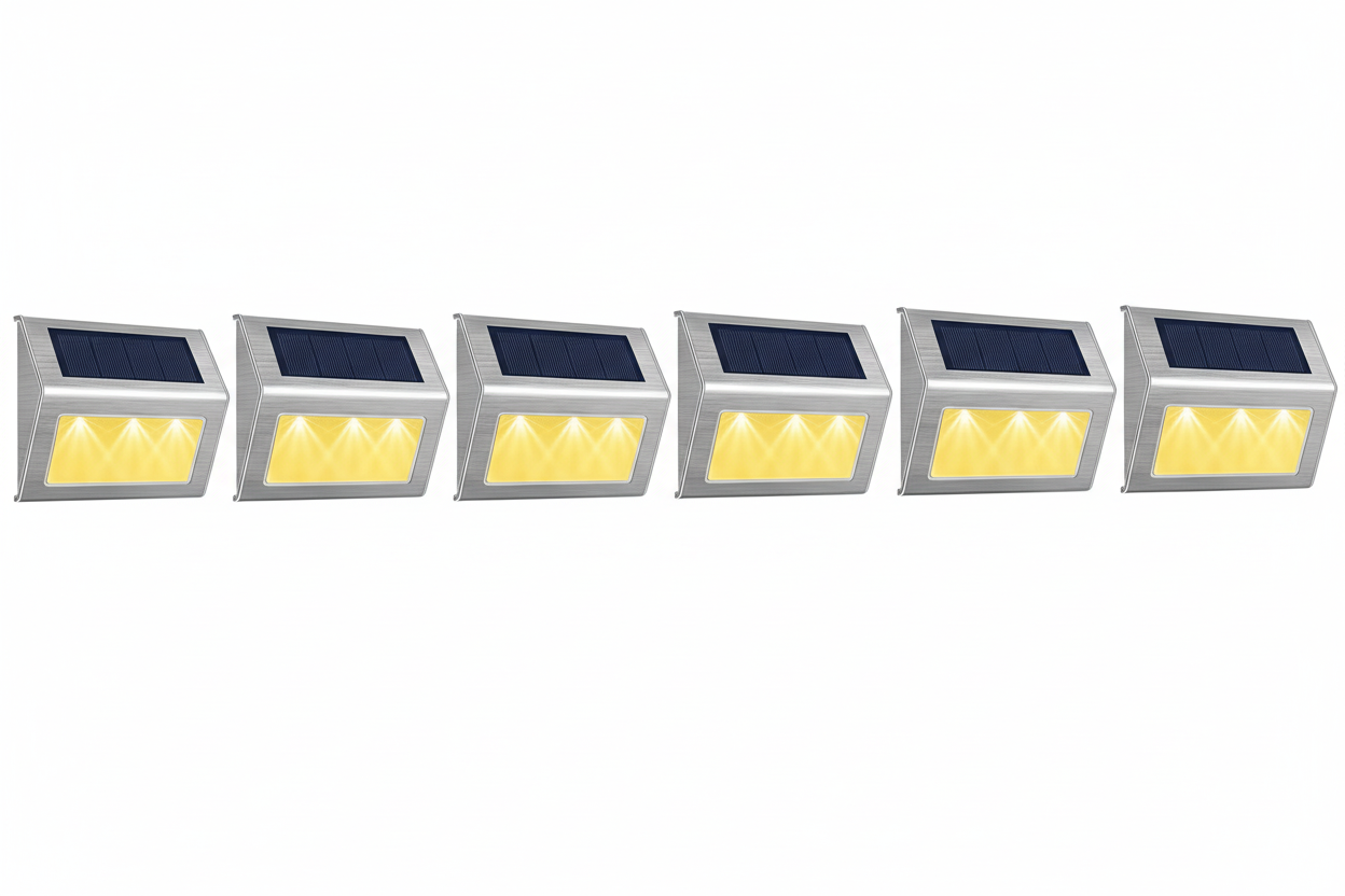 Solar Fence Lights (6-Pack) - Warm White