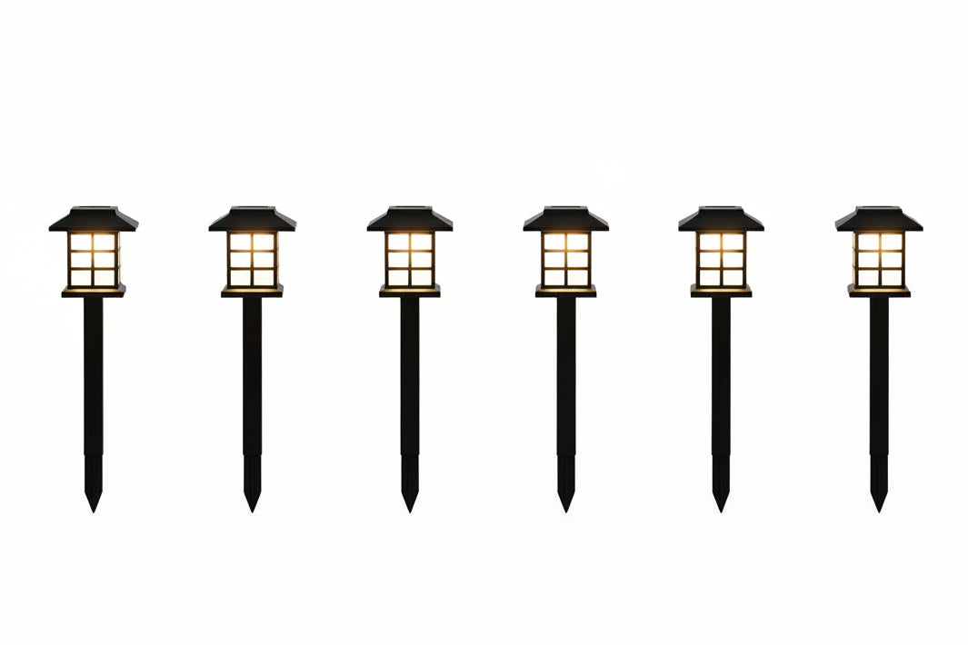 Solar Pathway Lights Outdoor (6-Pack) - Warm White, Waterproof Landscape Lighting