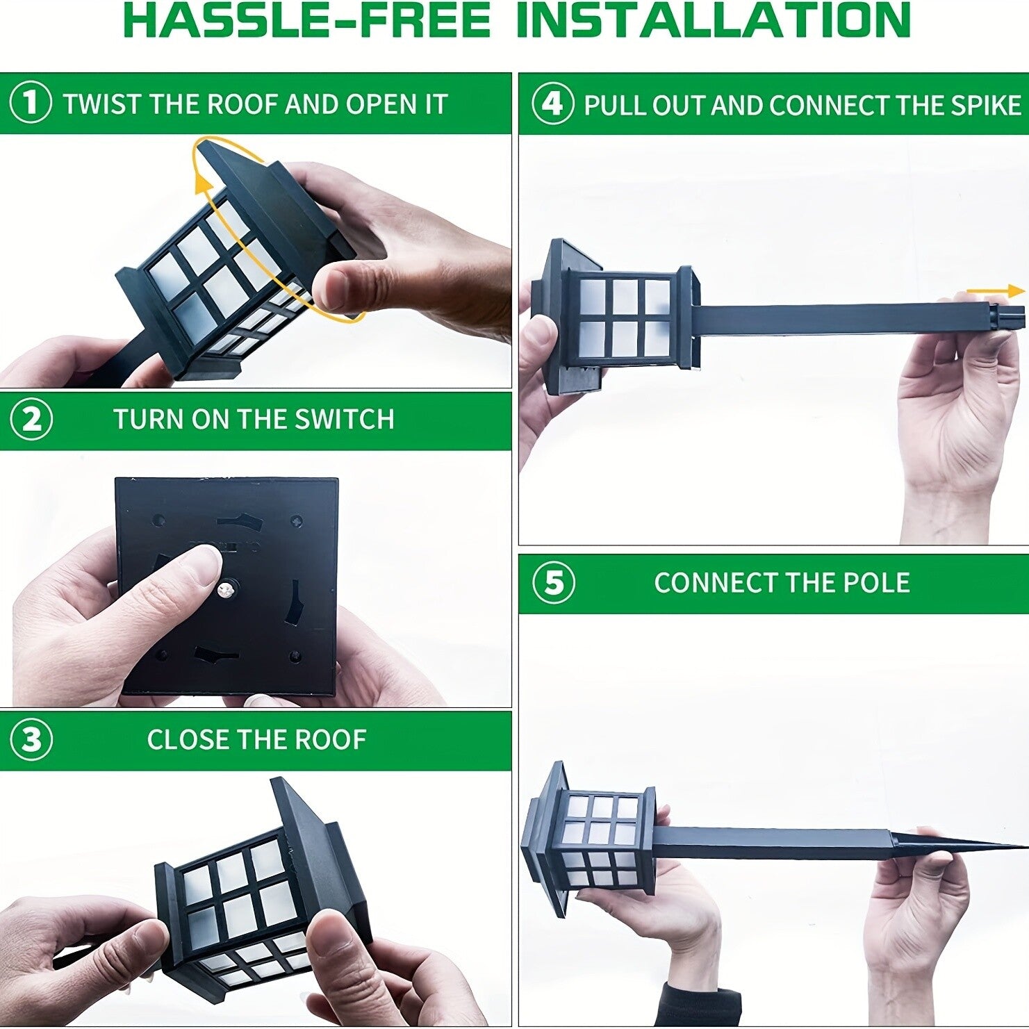 Solar Pathway Lights Outdoor (6-Pack) - Warm White, Waterproof Landscape Lighting