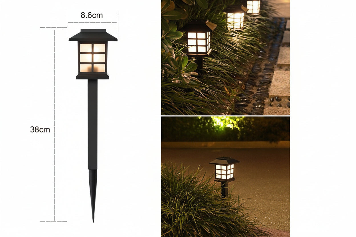 Solar Pathway Lights Outdoor (6-Pack) - Warm White, Waterproof Landscape Lighting