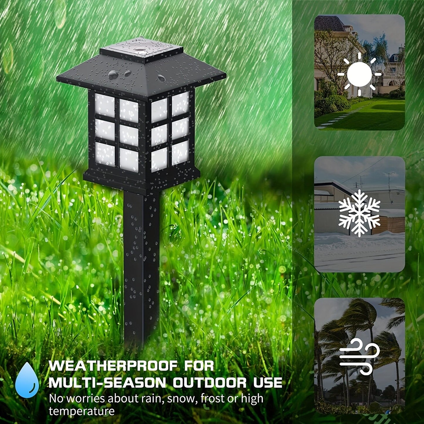 Solar Pathway Lights Outdoor (6-Pack) - Warm White, Waterproof Landscape Lighting
